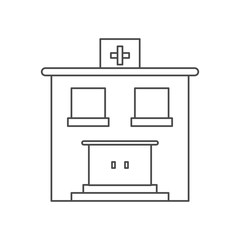 Hospital building icon. Medical and health care theme. Isolated design. Vector illustration