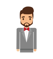 elegant man male isolated icon vector illustration design