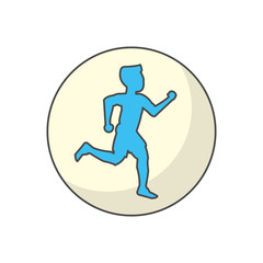 Runner man inside circle icon. Athlete training fitness and healthy lifestyle theme. Isolated design. Vector illustration