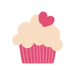 sweet cake with hearts icon vector illustration design