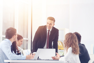 Group of business people in meeting at office