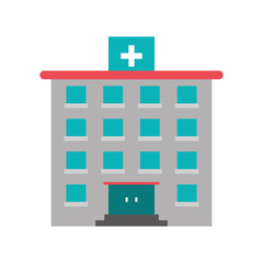 Hospital building icon. Medical and health care theme. Isolated design. Vector illustration