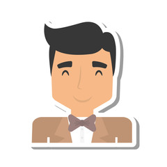 elegant man male isolated icon vector illustration design