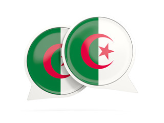 Flag of algeria, round chat icon