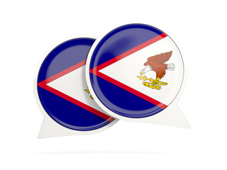Obraz premium Flag of american samoa, round chat icon