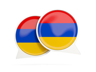 Flag of armenia, round chat icon