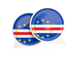 Fototapeta premium Flag of cape verde, round chat icon