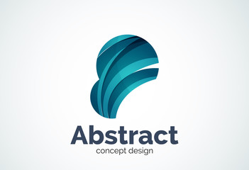 Abstract bubble logo template, thinking cloud concept or inflating