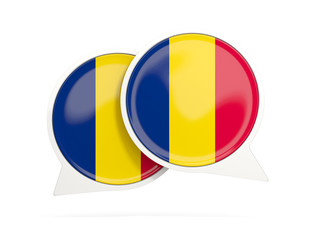 Fototapeta premium Flag of chad, round chat icon