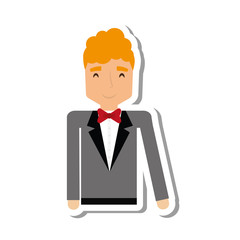 elegant man male isolated icon vector illustration design