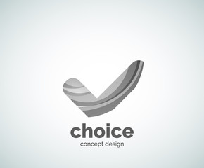 Fototapeta premium Vector choice concept, tick logo template