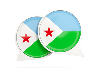 Flag of djibouti, round chat icon