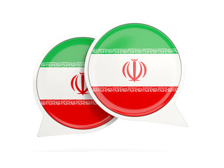 Flag of iran, round chat icon