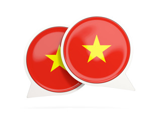 Flag of vietnam, round chat icon