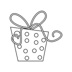 Gift icon. Christmas season decoration and celebration theme. Isolated design. Vector illustration