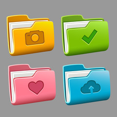 Fototapeta premium Icons folders set