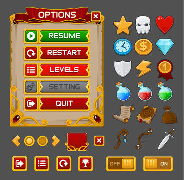 Medieval game GUI pack