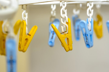 Colorful of plastic clothespins