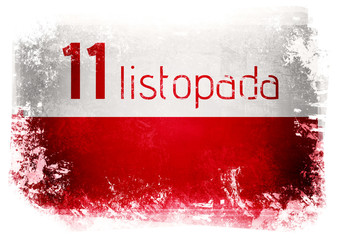 Flaga Polski - 11 listopada - obrazy, fototapety, plakaty