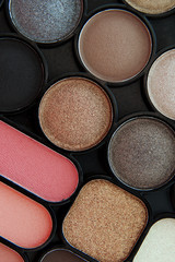 Colorful eyeshadow, cosmetics. Set makeup, beauty and fashion. 