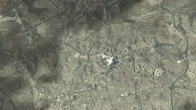 holy city of Makkah And the holy sites from the sky