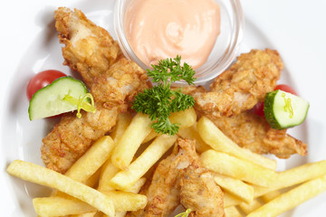 Chicken nuggets with french fries