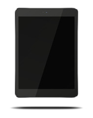 Realistic tablet pc computer with black screen.