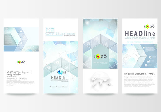 Vertical Flyer Layout with Cool Tone Geometric Design Element 4