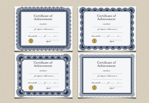 Certificates of Achievement Set
