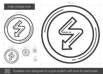 High voltage line icon.