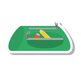 school supplies case isolated icon vector illustration design