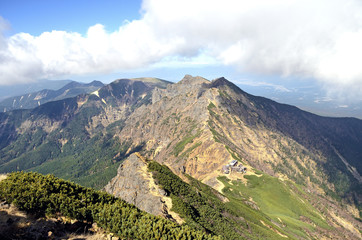 八ヶ岳：赤岳から見る横岳と硫黄岳
