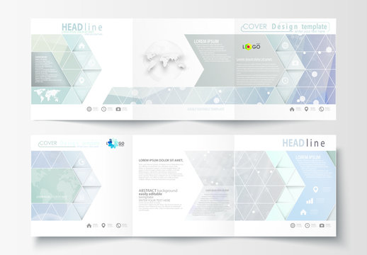 Square Trifold Brochure with a DNA Strand Design Element 1