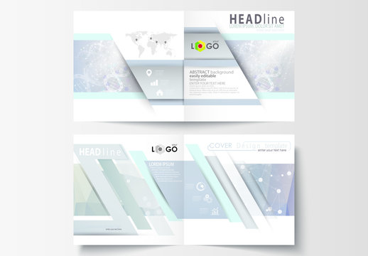 Square Brochure with a DNA Strand Design Element 2