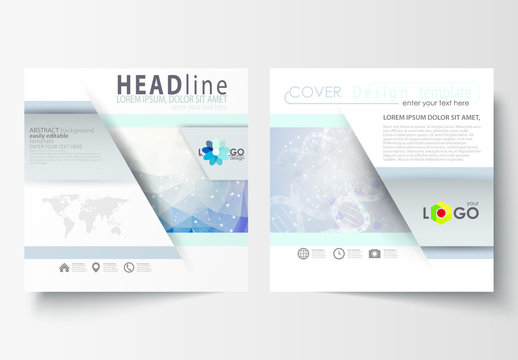 Square Trifold Brochure with a Constellation Design 5