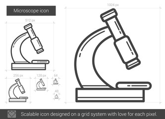 Microscope line icon.