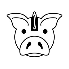 piggy savings with coin isolated icon vector illustration design