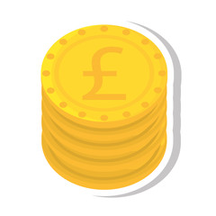 pound sterling coin isolated icon vector illustration design