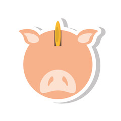 Fototapeta premium piggy savings with coin isolated icon vector illustration design