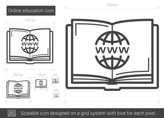 Online education line icon