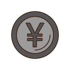 yen coin isolated icon vector illustration design