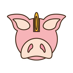 piggy savings with coin isolated icon vector illustration design