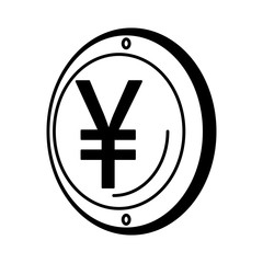 yen coin isolated icon vector illustration design