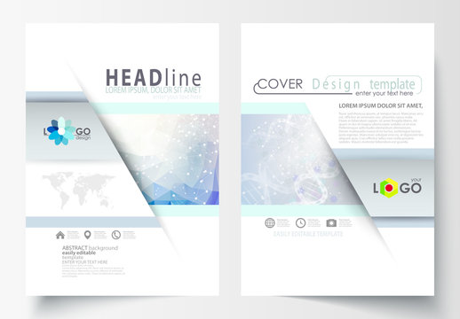 A4 Brochure Layout with a DNA Strand Design Element 3