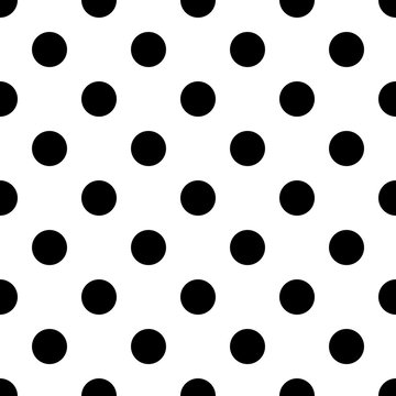 Black and white Polka dot seamless pattern vector