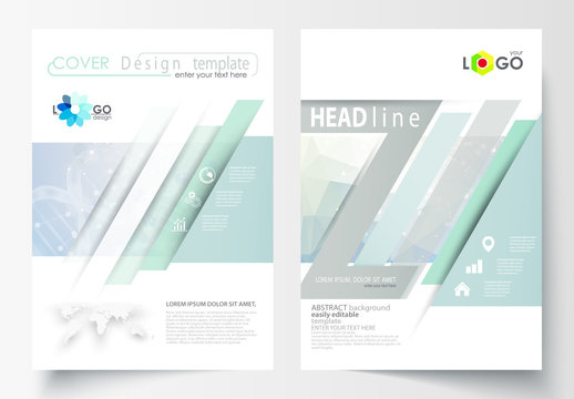 A4 Brochure Layout with a DNA Strand Design Element 4