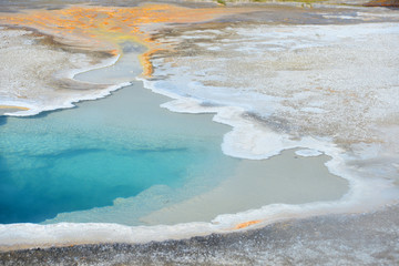 Hot geyser pool in Old Faithful area