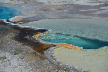 Hot geyser pool in Old Faithful area