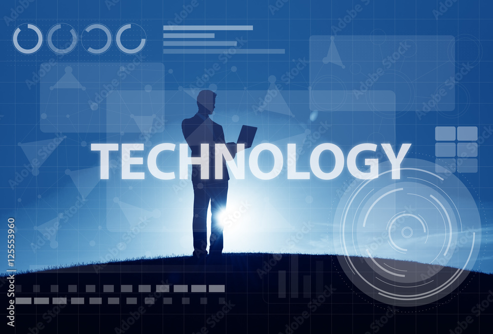 Wall mural technology connection online networking medias conpt