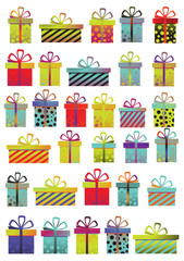 Set of colorful gift boxes 